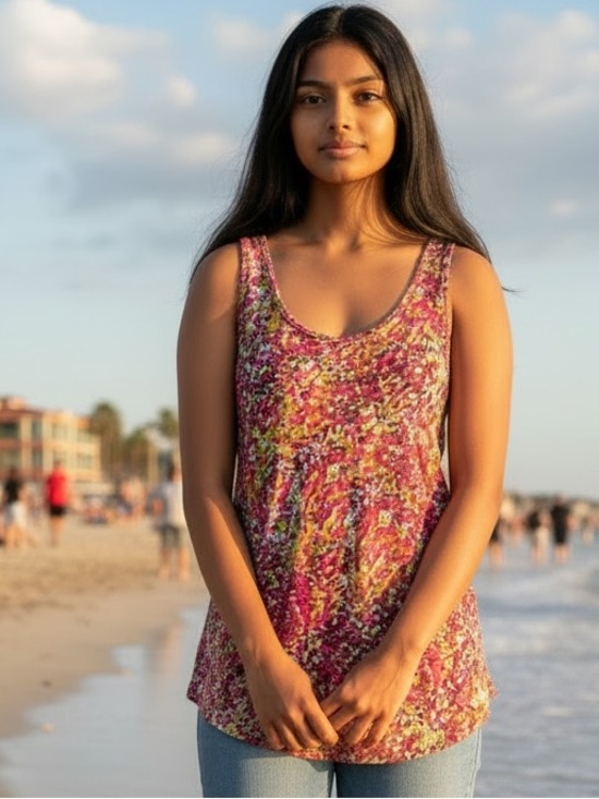 Merona Tops - Floral Pink Sleeveless Women's Top